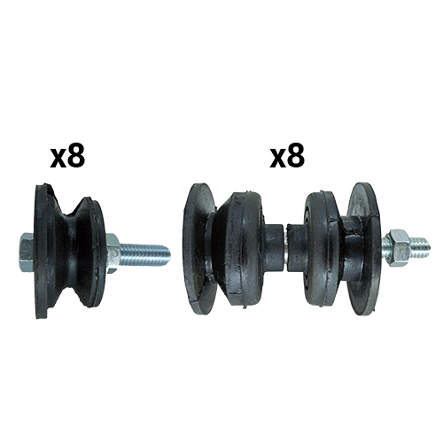 KIT 16 SOPORTES DE CABINA (CABINA DOBLE) CON BULONES
